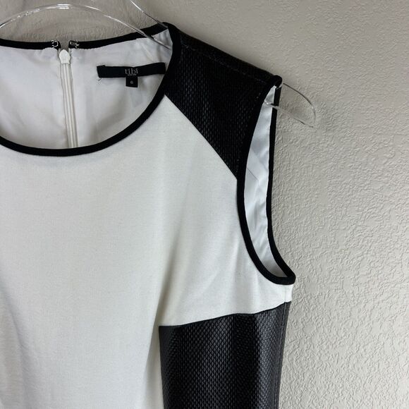 Tibi Dress Women 6 Color Block Ponte Black White Career Work Classic Mod Bold - Picture 4 of 15